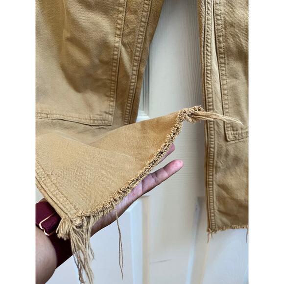 Uniqlo Cotton Twill Raw Hem Inner Drawstring Size Small Pant 25 Inch Inseam - Picture 7 of 12